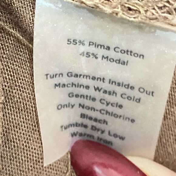 Talbots v neck front knot caramel brown lightweight top 3/4 sleeve size medium - Picture 10 of 10